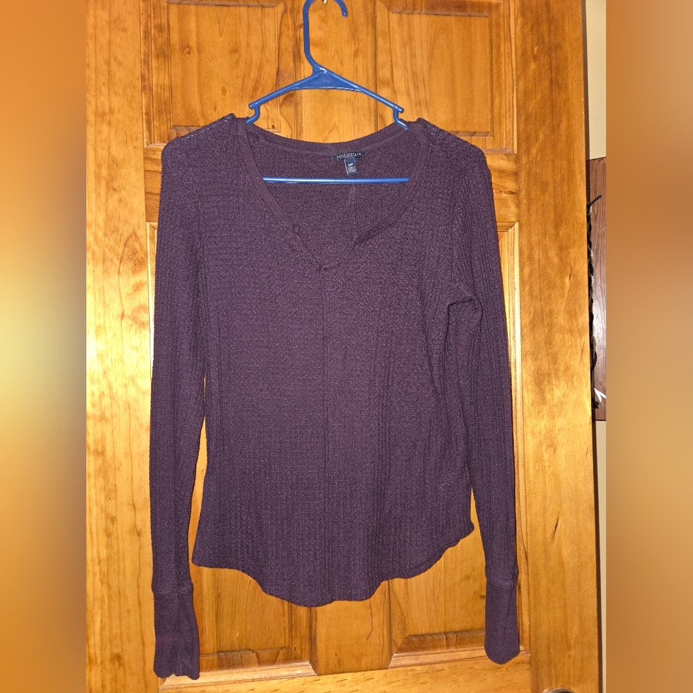 Aeropostale Women's Deep Purple Knit Blouse
